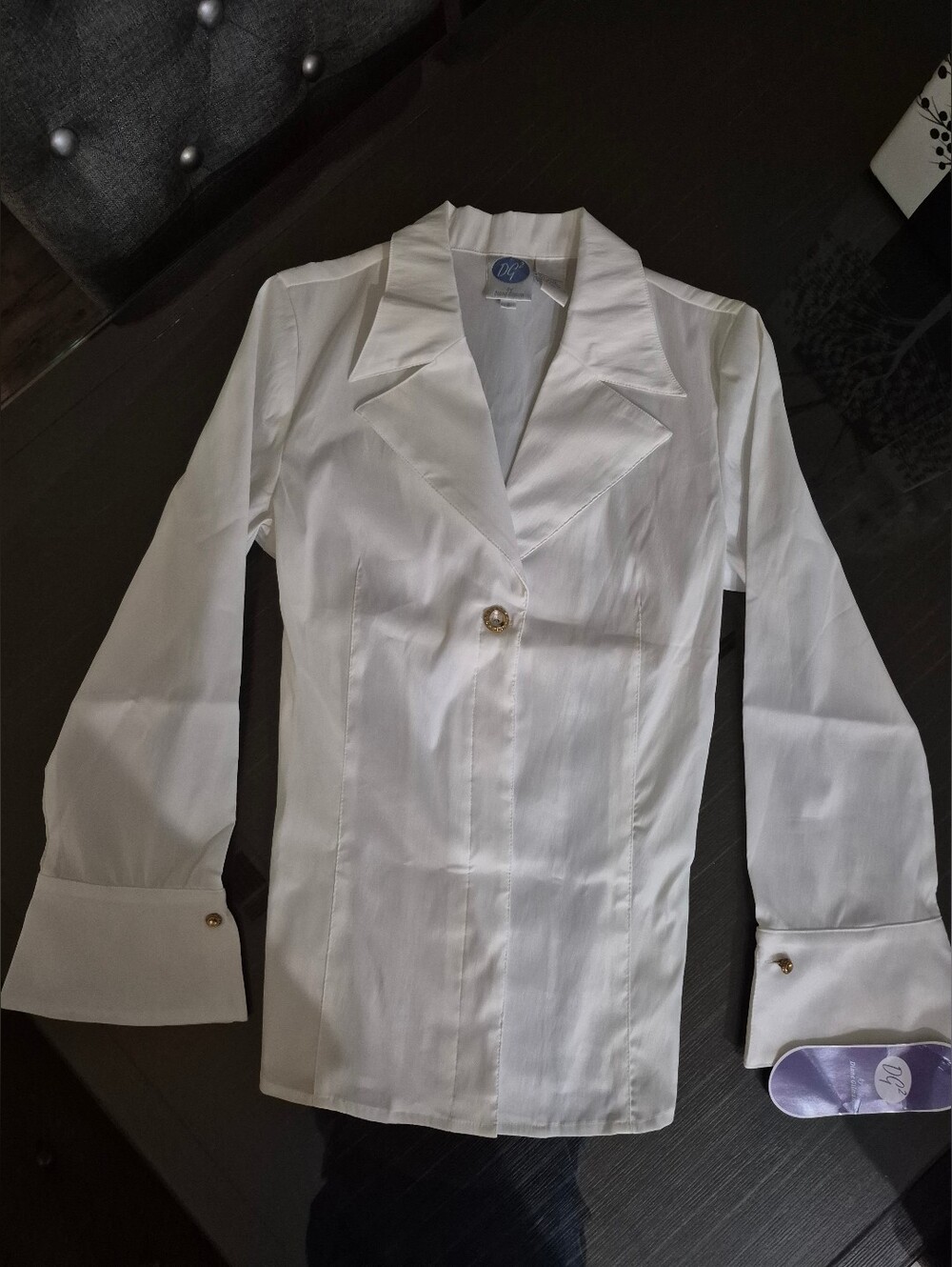 💥💥50% OFF this White Tailored Blouse. Gold Accents NWT!  "LIKE TO GET 50%🤑